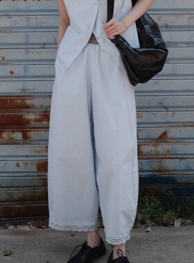 PIECE MIND松紧腰松弛感茧型镰刀裤