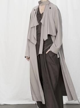 【高圆圆同款】PIECE MIND拼片小高领宽松长款风衣