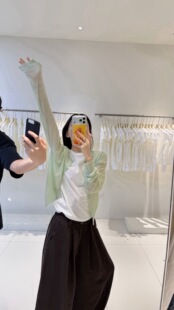 夏上新慵懒风简约日常通勤百搭单品韩系简约宽松休闲针织开衫6126