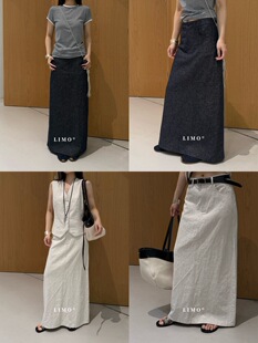 百搭小A摆麻牛仔牛仔裙 极简百搭气质经典 春上新 6027 LIMO
