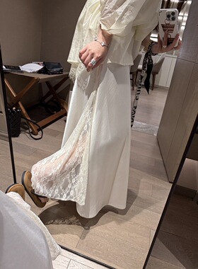 【XTZ STYLE】小女人淑女甜美风拼接蕾丝裙显瘦百搭半身裙  8693