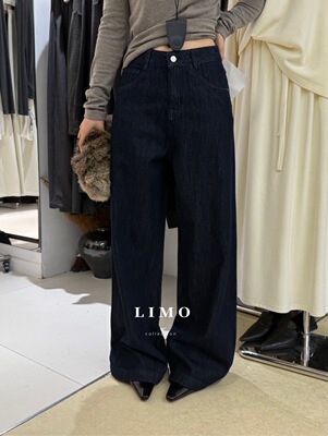 【LIMO】冬新款原牛色直筒磨毛显瘦高腰牛仔裤5847-1