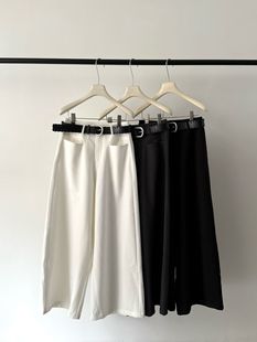 配腰带 阔腿裤 设计感百搭显瘦显高休闲裤 D韩系2026早春新品