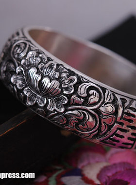 福寿古法空心宽面闭口手镯送妈妈