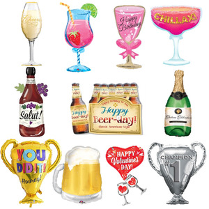 美国anagram铝箔气球铝膜气球啤酒香槟草莓果汁系列 酒吧布置