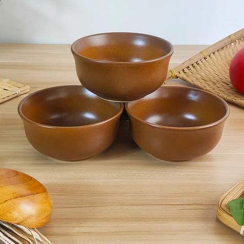 亮晶晶平定防烫健康粗陶碗米饭碗