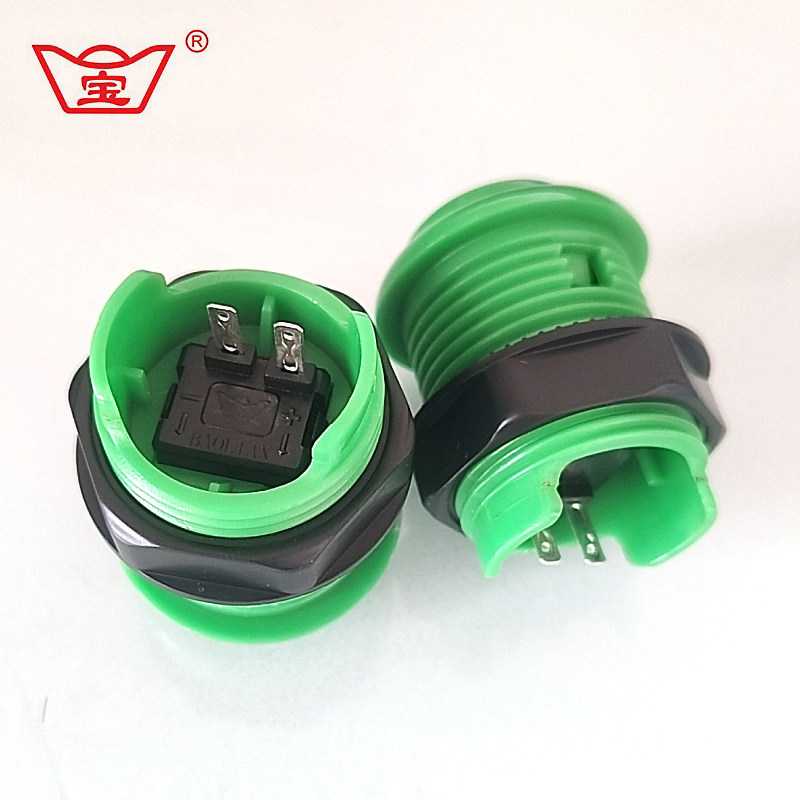 游戏机按键28mm宝联BAOLIAN按钮螺旋式绿 月光宝盒街机格斗机配件