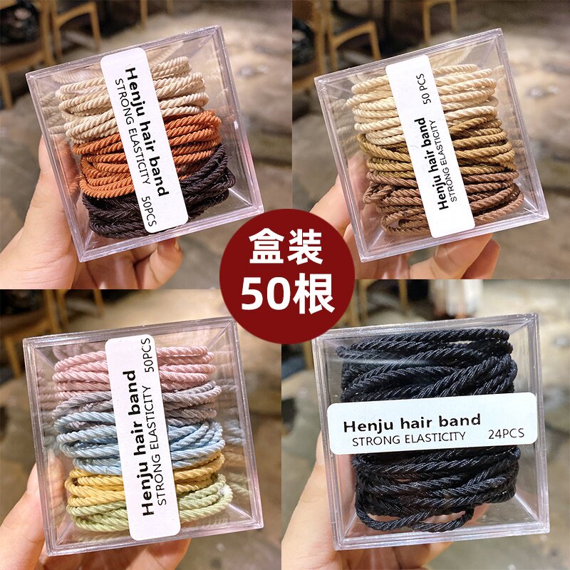 头绳女简约气质韩国皮套2021年新款发圈黑色橡皮筋发绳扎马尾头发