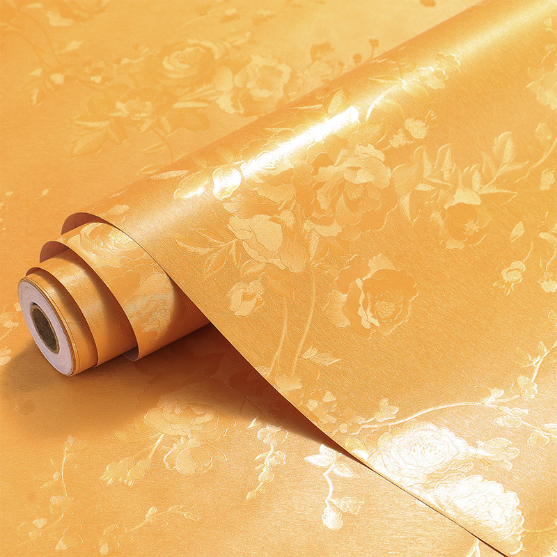 金色墙纸自粘玫瑰花纹米黄色防水壁纸家用温馨客厅卧室背景墙贴纸|ruв категории Домашний быт, наклейки, стены наклейки - от Buy2taobao.com для оказания профессиональной услуги покупки агента Taobao