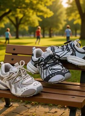 儿童运动鞋2026春季新款女童韩版复古网面透气老爹鞋男童休闲潮鞋