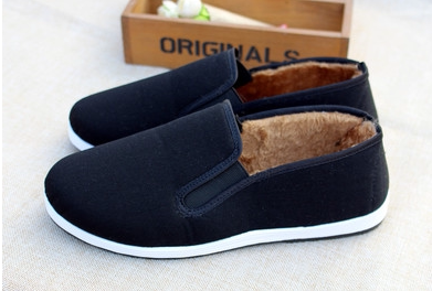 老北京布鞋 冬季加绒男款养脚保暖爸爸鞋开车司机黑色布鞋散步鞋