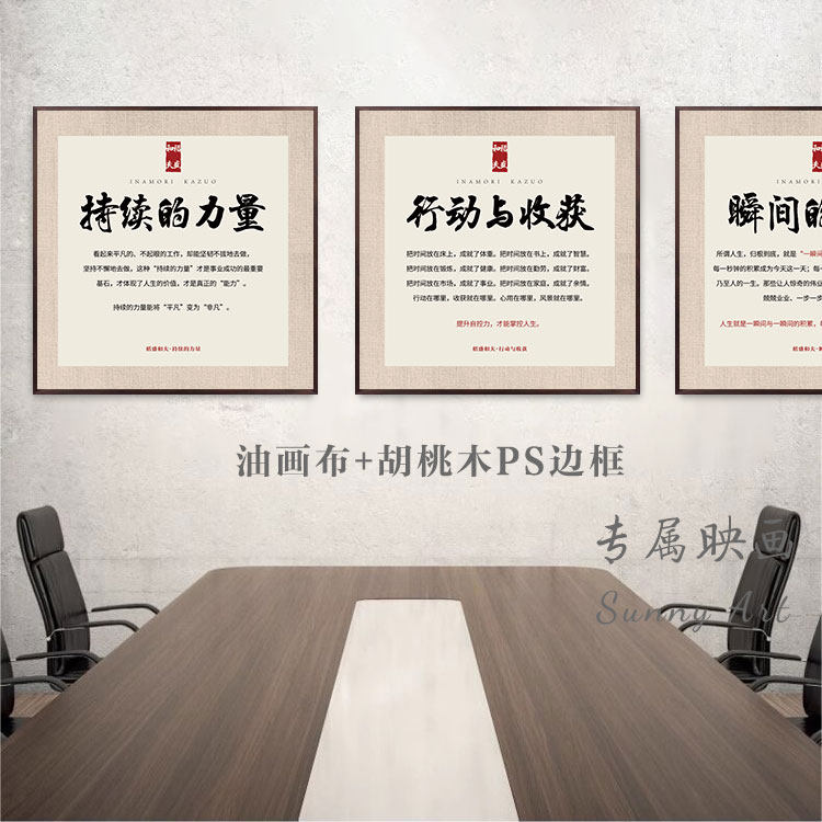 稻盛和夫名人名言装饰画企业办公室挂画经营十二条六项精进文化墙