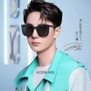 海伦凯勒新款 太阳镜微弧方框潮流酷感黑超墨镜防紫外线女H2206