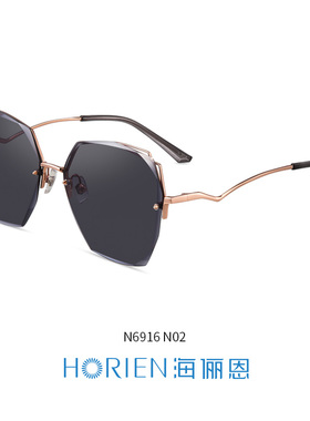 海俪恩时尚墨镜女潮流百搭镂空钻石切割防紫外线太阳镜N6916