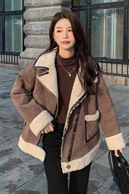[现货]冬季新款帅气机车皮毛一体服287F2255P185K268,女装短外套,浙宝287