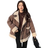[现货]冬季新款帅气机车皮毛一体服287F2255P185K268，女装短外套，浙宝287