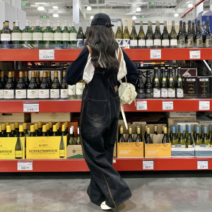 时尚减龄牛仔背带裤女2024春秋新款宽松显瘦百搭工装阔腿连体裤子图片