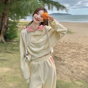 24春新款-盐系运动风撞色卫衣套装287-2809-P175-K238图片
