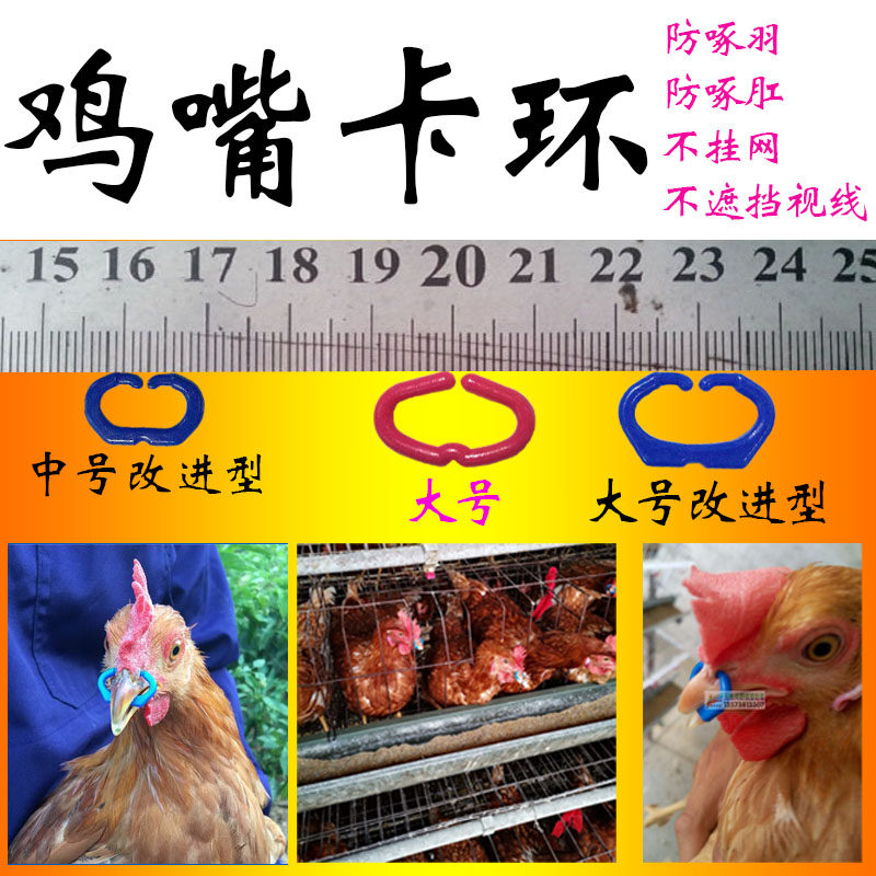 鸡嘴卡环-- 防啄鸡鼻环 鸡眼镜 佩戴简单 大号 大号改进型鸡用