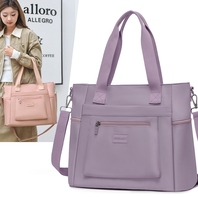 单肩包女新款大容量休闲百搭尼龙牛津布通勤手提斜挎包学生电脑包