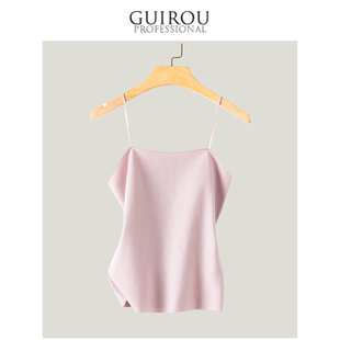 5%锦氨 95%精纺羊毛 纯色吊带女士背心打底35005 雯雯推荐