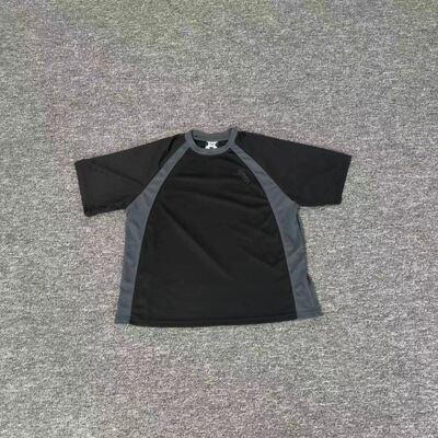 Mertra美潮刺绣字母拼接撞色运动球服男女生夏季宽松休闲短袖T恤