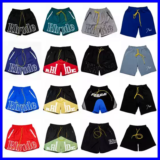 Rhude Shorts Marlboro Fog High Street Fashion Brand Drawstring 3m Letter Reflective Hip-Hop Beach Five-Point Basketball Shorts for Men