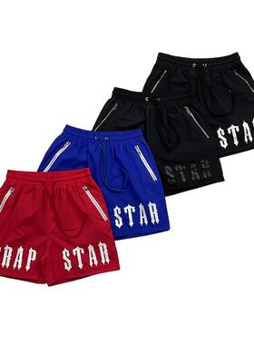 Trapstar美式高街潮牌夏季运动休闲裤男女字母印花沙滩裤速干短裤
