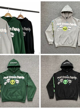 Broken Planet美潮高街发泡字母印花宽松休闲加绒男女连帽卫衣潮