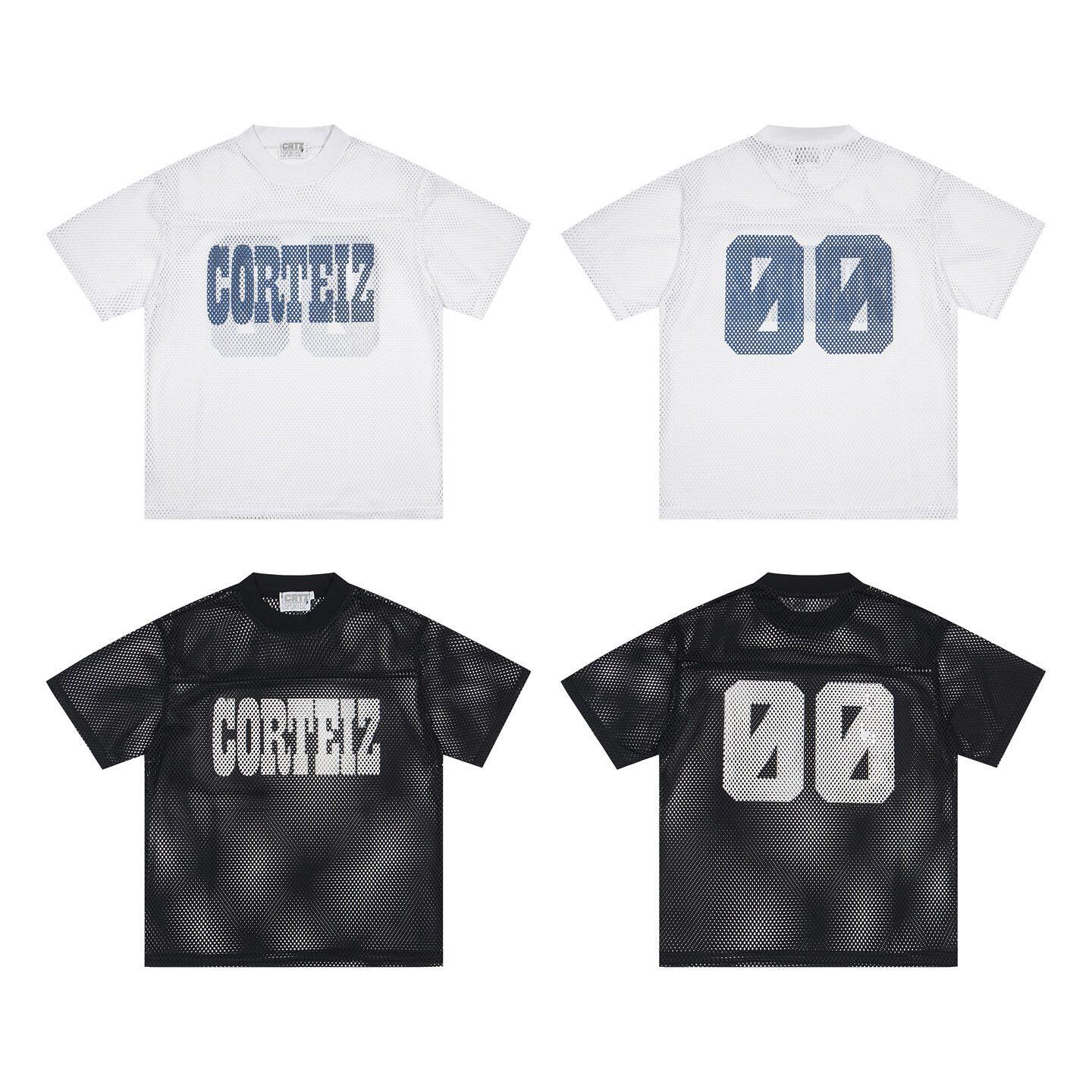Corteiz恶魔岛美式街头网眼上衣男女T恤宽松运动休闲字母印花短袖