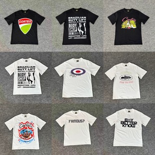 Corteiz恶魔岛胜利赛车字母印花美式宽松休闲男女圆领短袖T恤衫