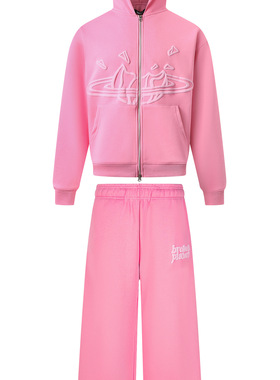 Broken Planet发泡印花长裤拉链开衫卫衣外套男女休闲运动套装 潮