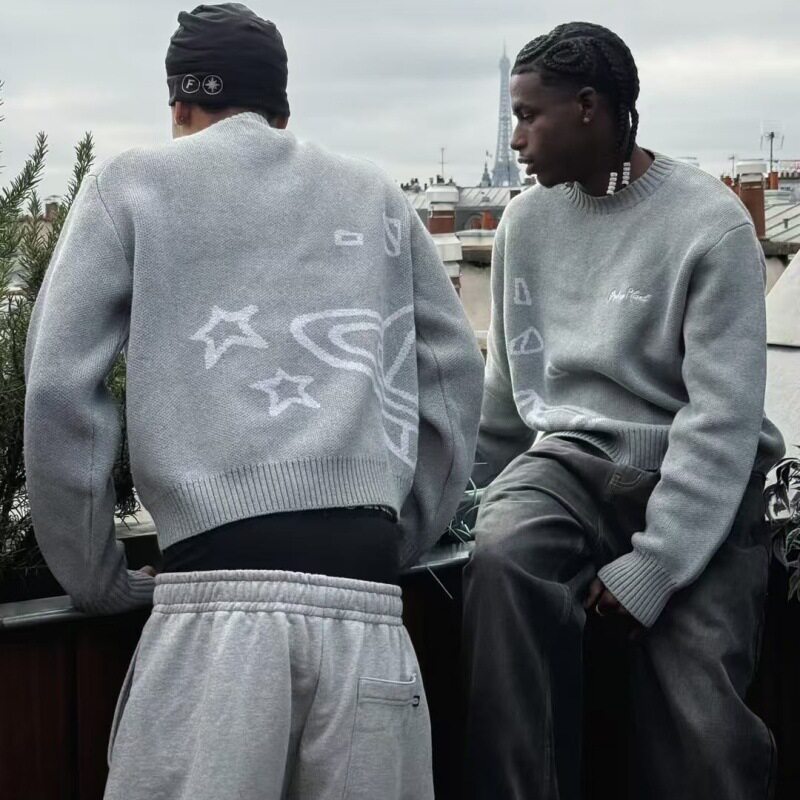 BrokenPlanet刺绣logo情侣毛衣