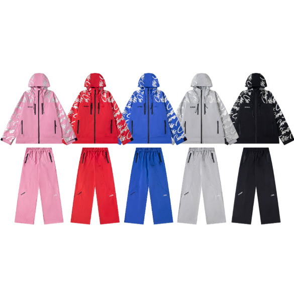 恶魔岛Corteiz反光字母冲锋衣户外运动拉链夹克外套休闲长裤套装