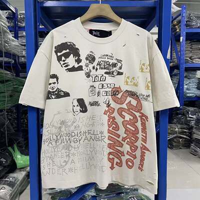 美式复古烫钻纯棉宽松短袖T恤