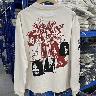ERD25ss忧郁的富二代玛雅人像tee男女同款纯棉做旧洗水长袖T恤