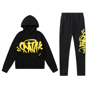 Syna World Tracksuit Drill秋冬美潮运动休闲加绒连帽卫衣裤套装