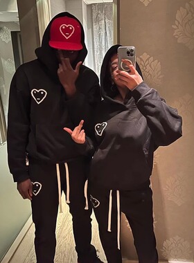 saint vintage Carsicko signature hoodies爱心风格休闲情侣套装