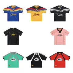 Trendy Brand Corteiz Short-Sleeved Sports T-Shirt, Breathable Football Polo Shirt, Spring and Summer Black American Casual Unisex Top