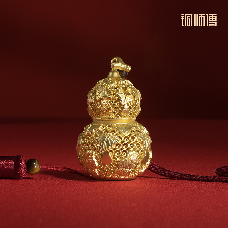 铜师傅《福禄万代》客厅桌面花丝铜葫芦摆件家居装饰品 乔迁礼物