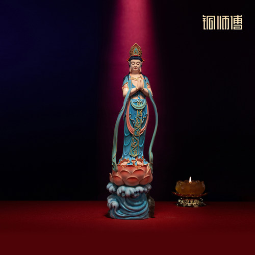 铜师傅《合掌观音》摆件