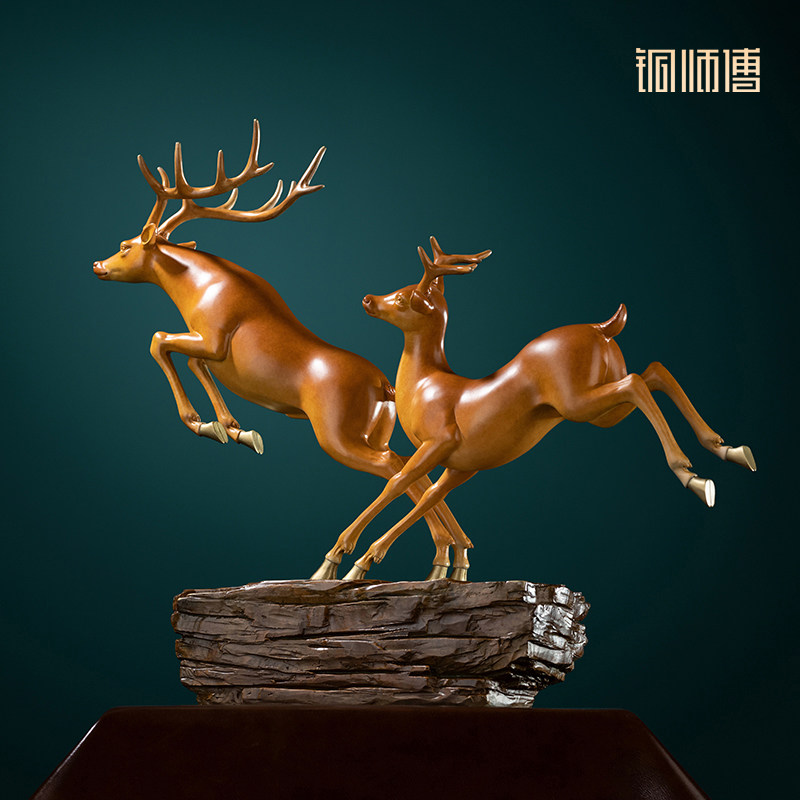 铜师傅《福禄双至》摆件