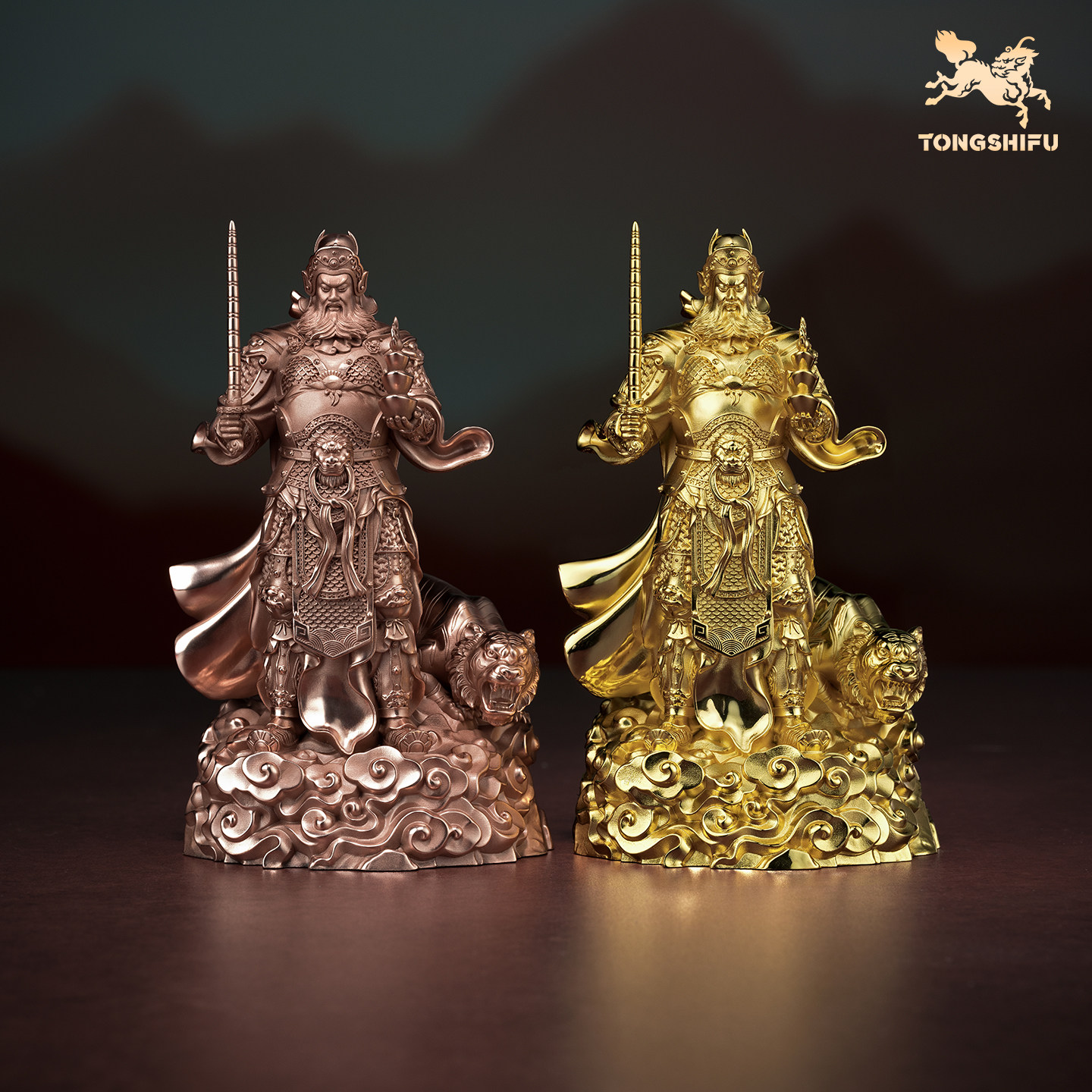 铜师傅 见微系列《玄坛神威》武财神赵公明佛像紫铜工艺品摆件