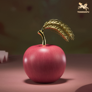 饰品 铜师傅 平安果家居装 苹果麦穗铜摆件 圣诞礼物 岁岁平安