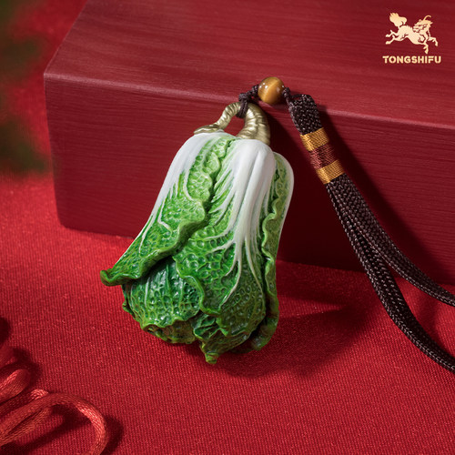 铜师傅《手中有财》铜白菜摆件