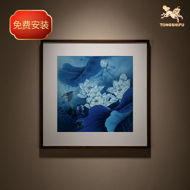 铜师傅《白荷蓝翠》铜雕画