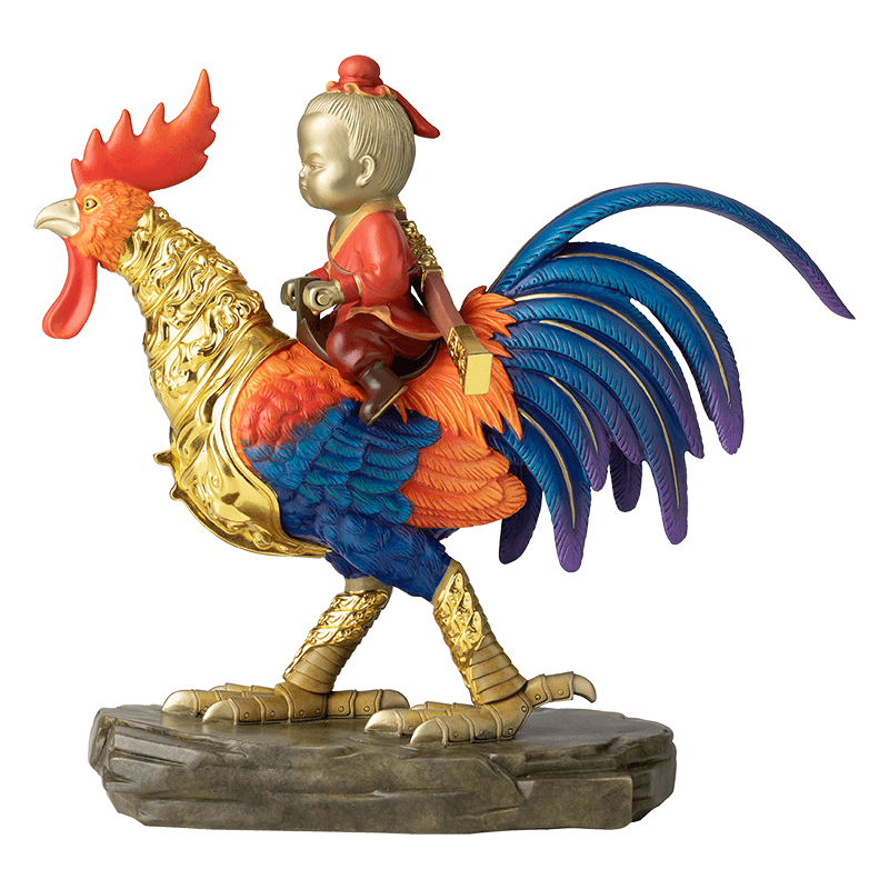 铜师傅《闻鸡起舞》客厅桌面铜摆件 家居装饰工艺品