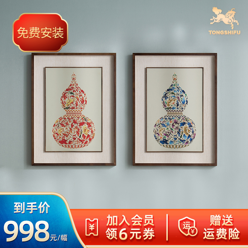 铜师傅 手工錾刻 铜雕画《福禄临门》客厅玄关画沙发背景墙装饰画