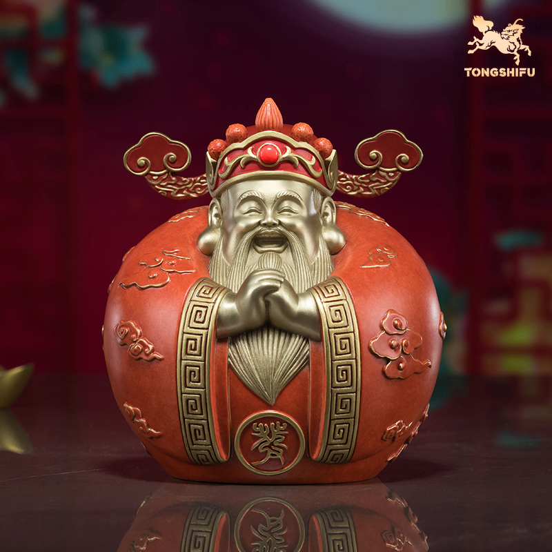 铜师傅《财可通神》客厅桌面财神爷铜摆件 家居装饰品工艺品
