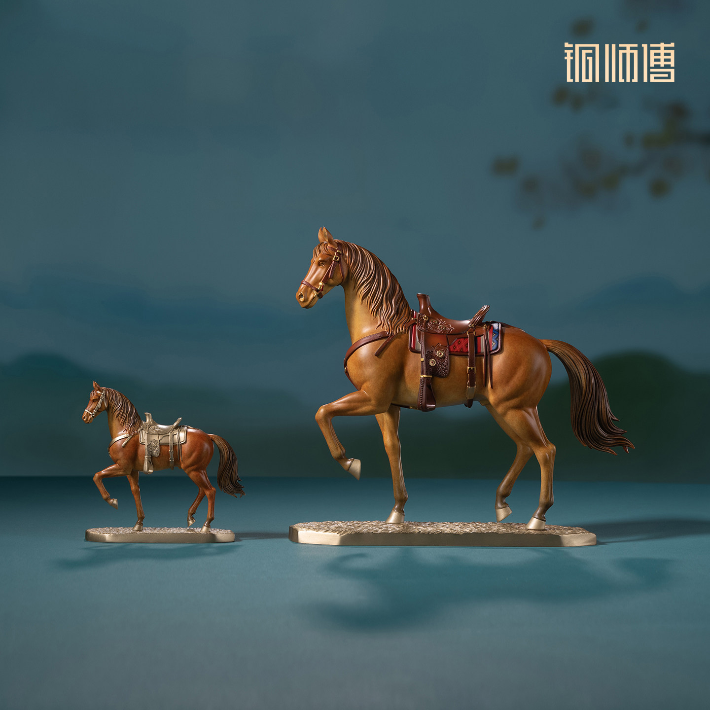 铜师傅《鞍上长风》客厅办公室铜马摆件 家居装饰开业马年礼物